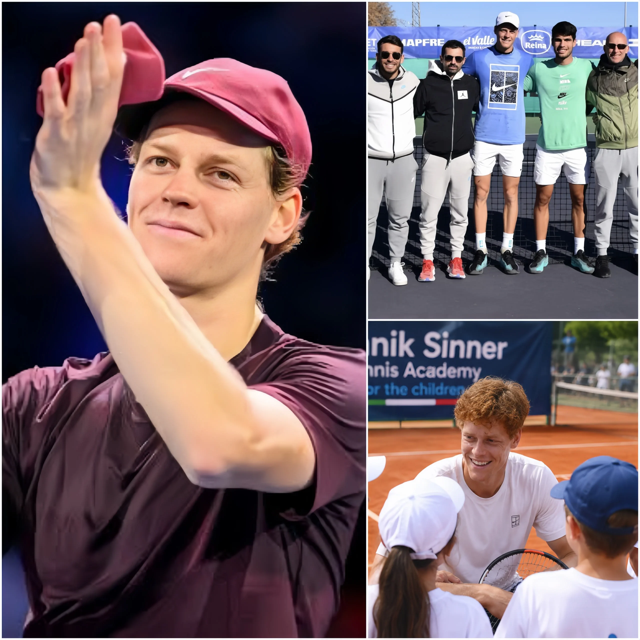 Cover Image for 🎾❤️ UN MOMENTO CHE HA COMMOSSO IL MONDO DEL TENNIS — Jannik Sinner ha recentemente conquistato l’ammirazione di tutti utilizzando una parte consistente dei suoi guadagni per costruire campi da tennis e organizzare un torneo dedicato ai bambini in difficoltà in Italia.