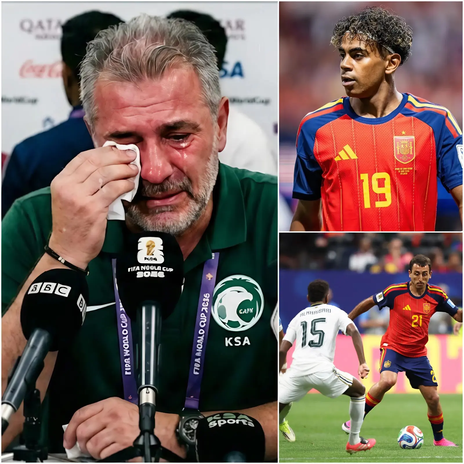 Cover Image for HACE 10 MINUTOS: “Desde que soy entrenador, nunca me había enfrentado a un jugador tan excepcional. Nos superó por completo”, declaró con lágrimas en los ojos el seleccionador de Arabia Saudita, Georgios Donis, en una entrevista concedida tras el partido contra España.