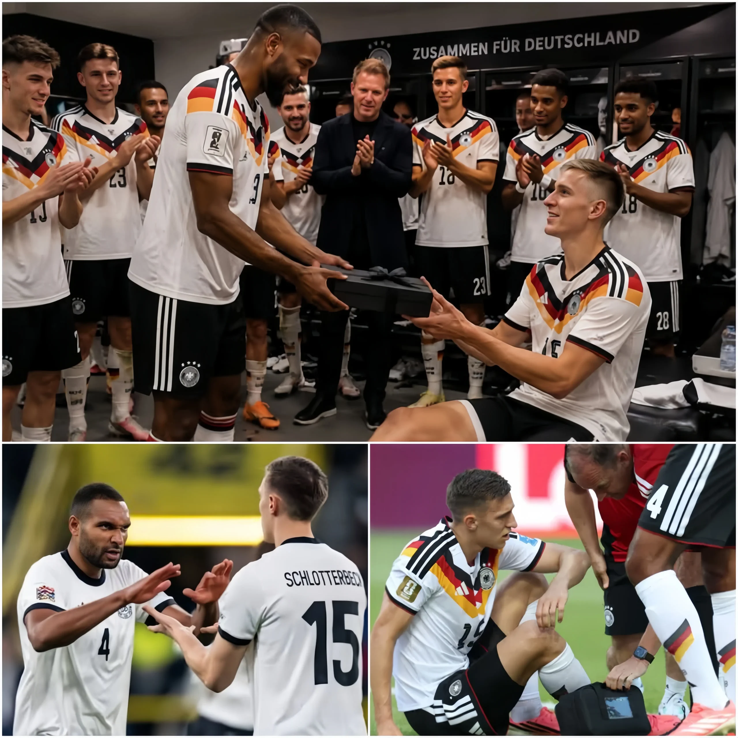 Cover Image for 🚨🚨 Eilmeldung: Jonathan Tah rührte die gesamte deutsche Mannschaft zu Tränen… und berührte alle Anwesenden zutiefst mit seinem außergewöhnlichen Geschenk an seinen Teamkollegen nach dem Spiel gegen die Elfenbeinküste.