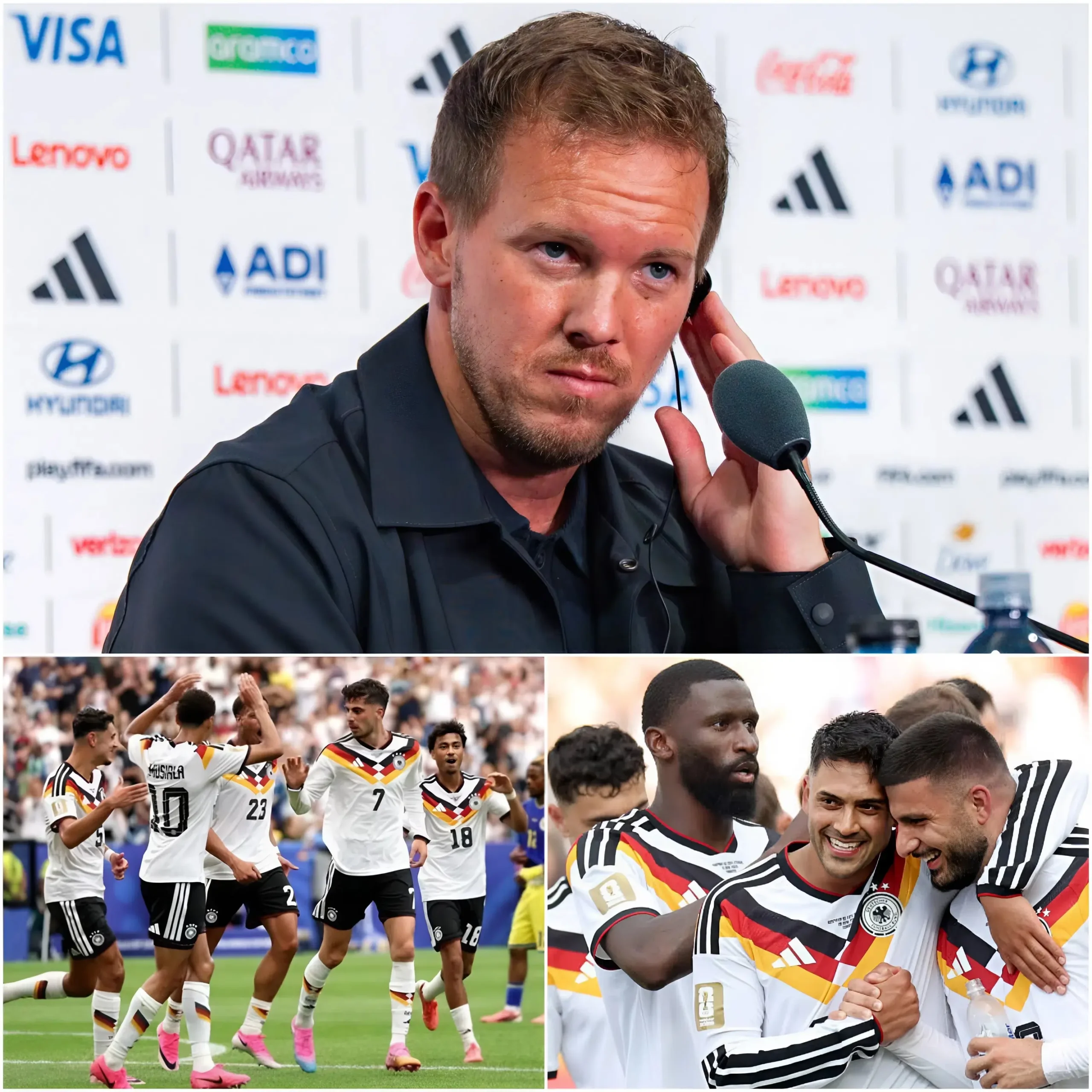 Cover Image for 🚨 VOR 10 MINUTEN: Julian Nagelsmann hat die deutschen Fans mit der Bekanntgabe der Startaufstellung gegen Ecuador überrascht – und zwar mit einigen mutigen Änderungen.