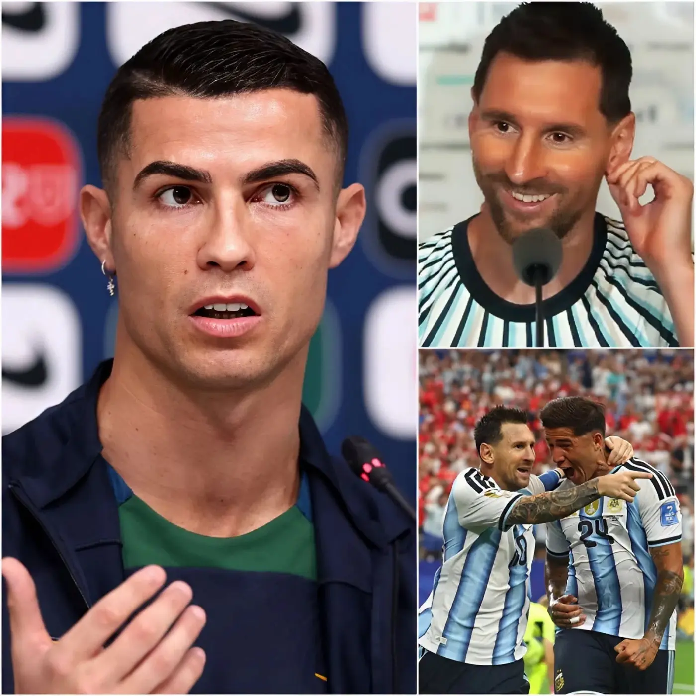 Cover Image for 🔥 ESTALLIDO TOTAL: CRISTIANO RONALDO ATACA A MESSI Y LA RESPUESTA DEL ARGENTINO DEJA EN SHOCK AL MUNDO! « ¡Él tiene mucha suerte de contar con compañeros extraordinarios! » Cristiano Ronaldo habría sacudido por completo el planeta fútbol con unas declaraciones muy polémicas tras la brillante actuación consecutiva de Lionel Messi en la Copa del Mundo.