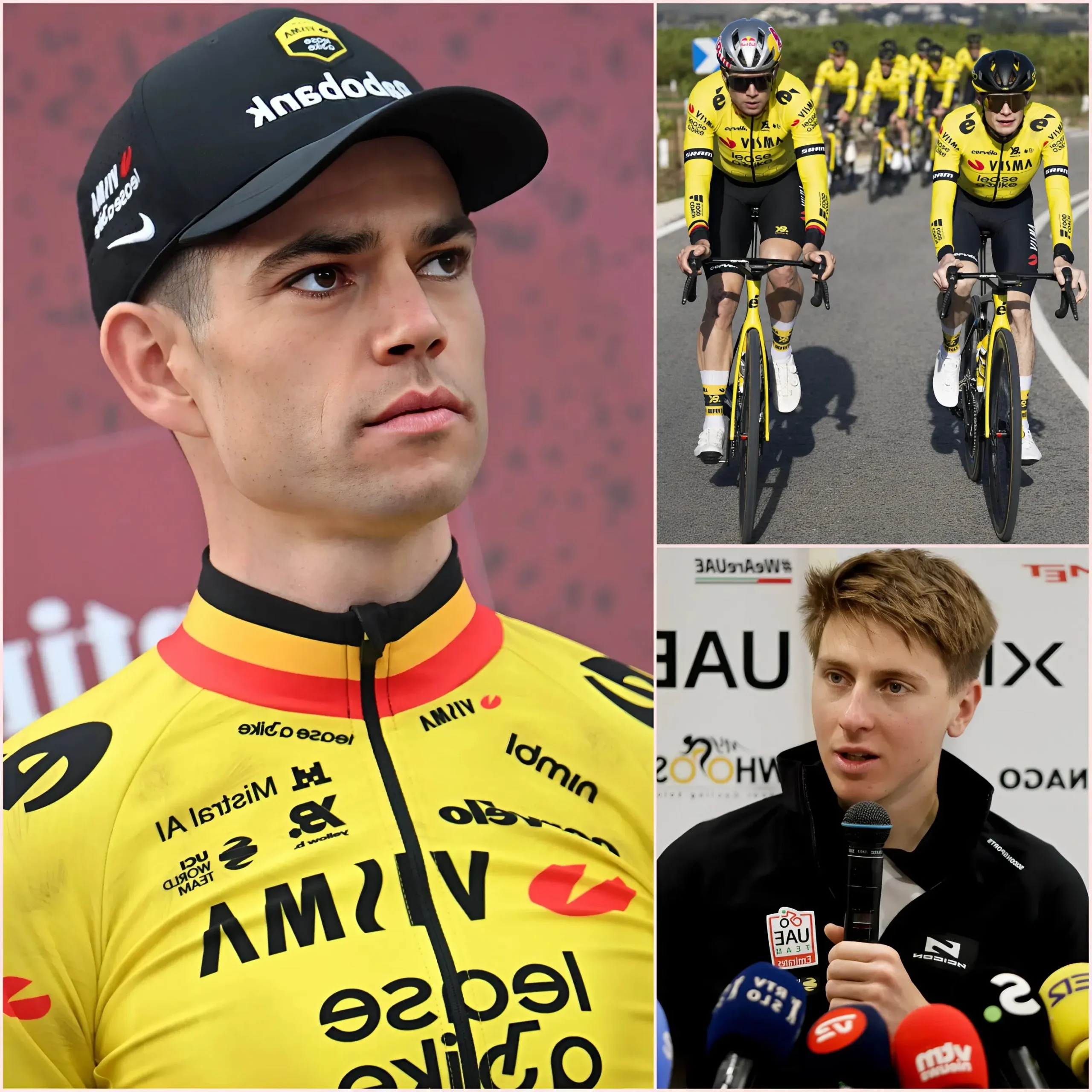 Cover Image for “Jonas Vingegaard had niet kunnen winnen zonder de steun van Wout Van Aert” 😭💖 reageerde Tadej Pogačar onverwacht op Van Aerts officiële bevestiging dat hij niet zou deelnemen aan de Tour de France van 2026.
