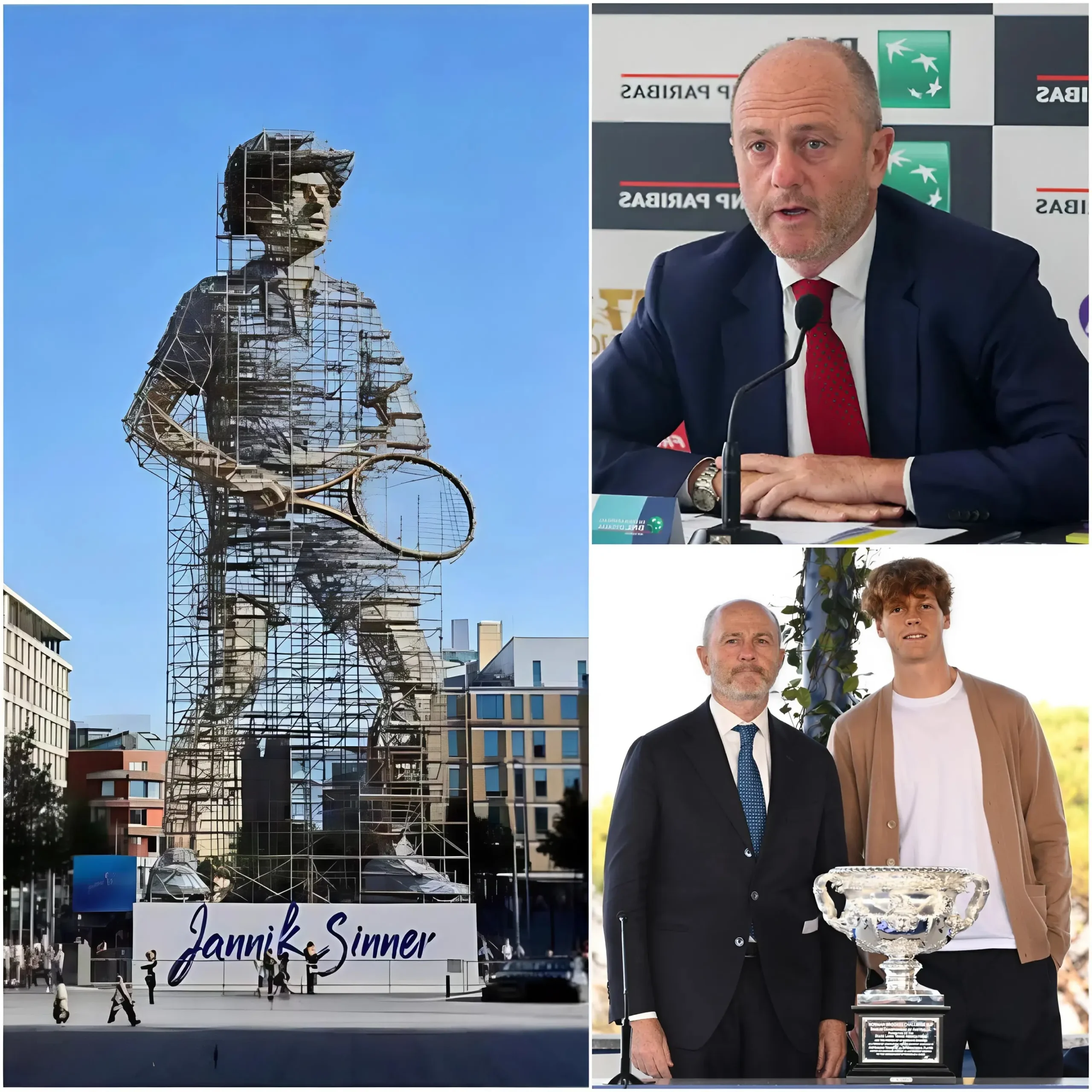 Cover Image for 🎾🇮🇹 NOTIZIA STRAZIANTE: La proposta di erigere una statua a Jannik Sinner sta facendo scalpore in tutta Italia! Si dice che il presidente della Federazione Italiana Tennis abbia lanciato una campagna per onorare il numero uno del tennis mondiale con una statua