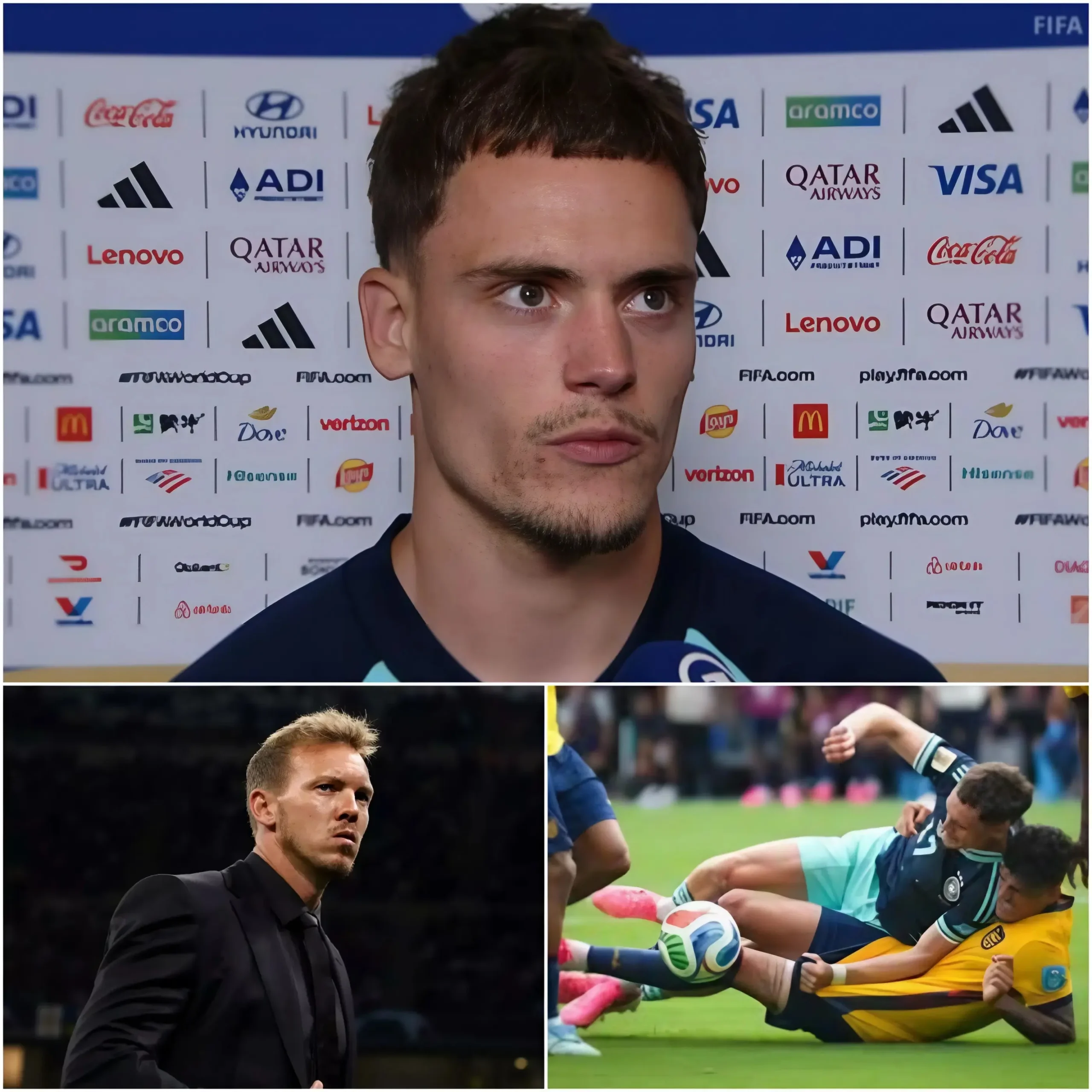 Cover Image for 🚨 EILMELDUNG: Florian Wirtz übernahm nach der 1:2-Niederlage gegen Ecuador proaktiv die Verantwortung und entschuldigte sich bei den deutschen Fans.