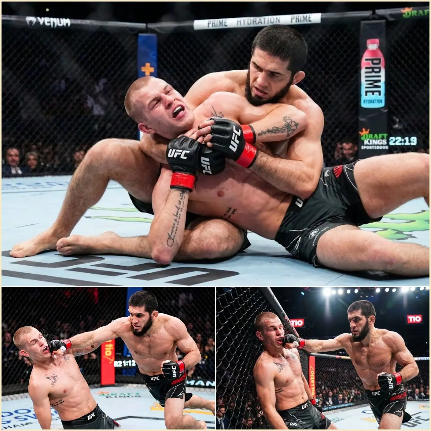 Cover Image for “IN LESS THAN 5 MINUTES… AND THE ENTIRE ILLUSION OF A NEW ERA WAS RUDELY DESTROYED BY ISLAM MAKHACHEV RIGHT BEFORE THE EYES OF MILLIONS.” — Islam Makhachev defends his throne with a horrific act of destruction.