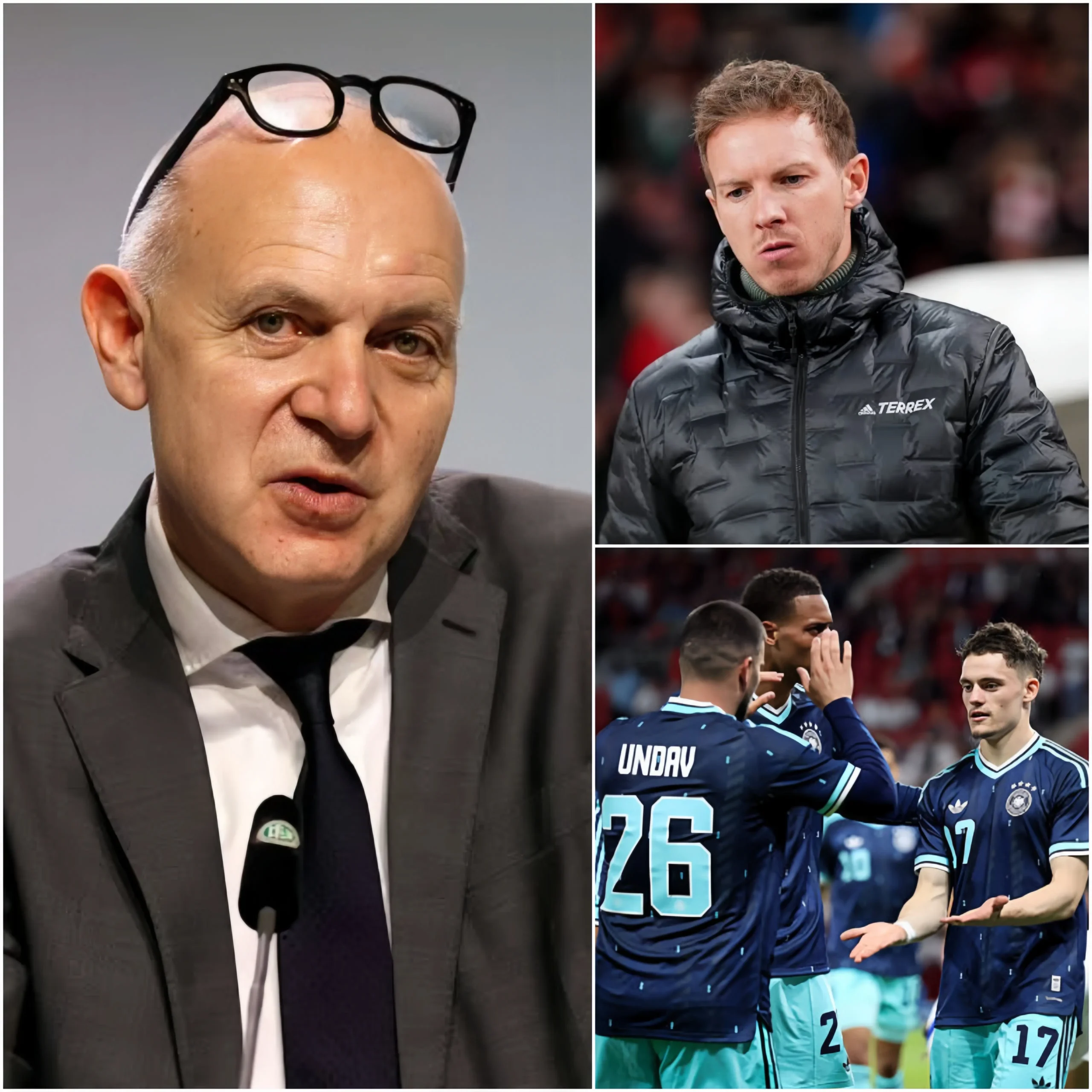 Cover Image for 🚨🚨 Eilmeldung vor dem Spiel: DFB-Präsident Bernd Neuendorf forderte Julian Nagelsmann umgehend auf, die beiden Spieler aus der Startelf für das heutige Spiel gegen Paraguay zu streichen