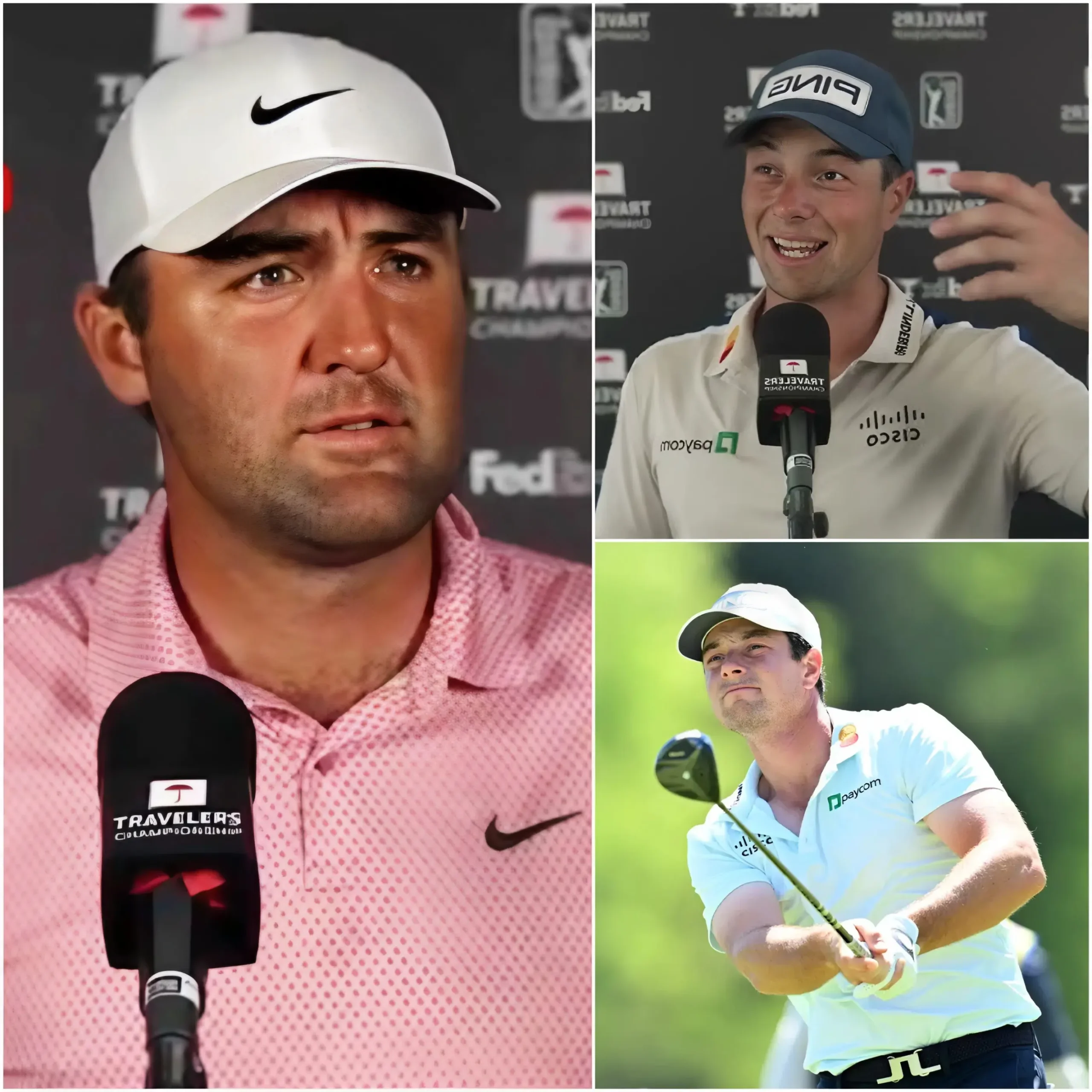 Cover Image for 🚨🔥 “THAT’S NOT A WIN THAT LEAVES ME FULLY CONVINCED!” – Scottie Scheffler heated up the 2026 Travelers Championship press room by expressing his frustration after finishing just one stroke behind Viktor Hovland, while also questioning pivotal moments on the final holes.