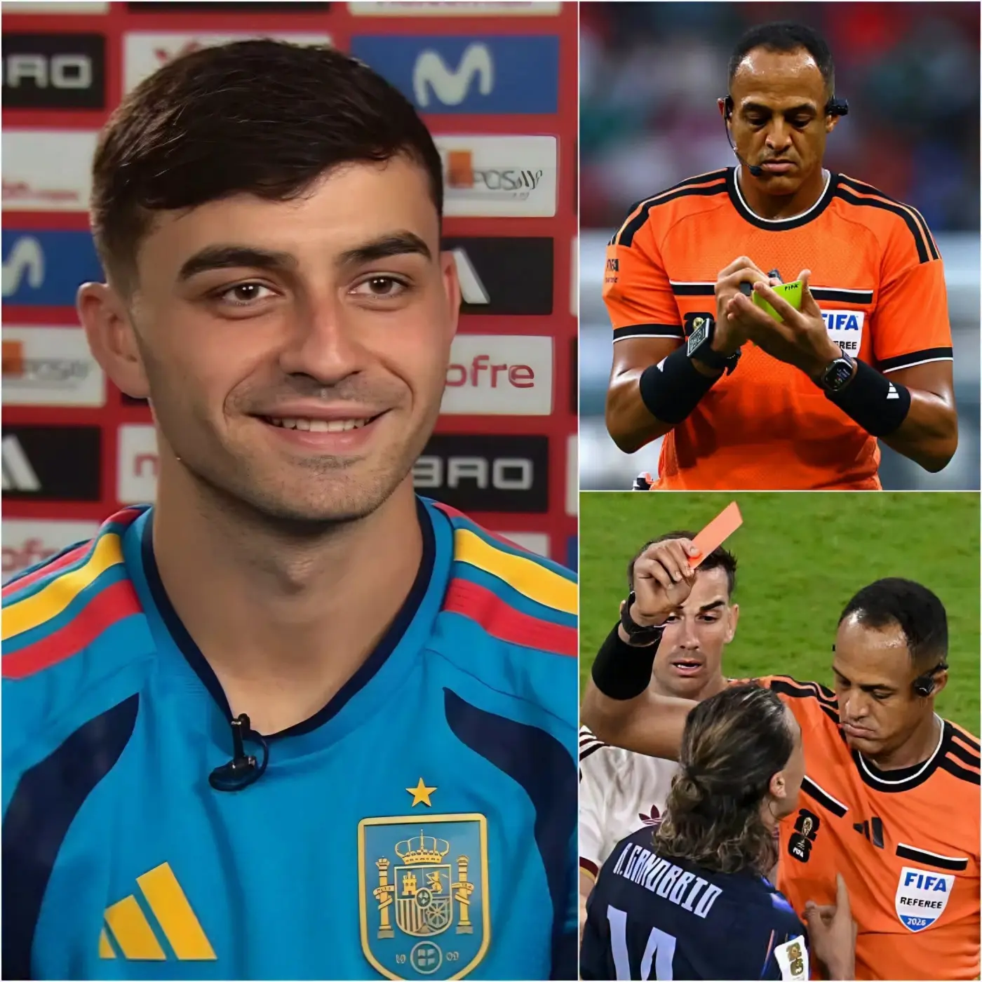 Cover Image for 🚨💥 «¡SI PERDISTE, DEJA DE LLORAR Y PONTE A JUGAR AL FÚTBOL!» — La estrella de España, Pedri, desató una enorme polémica al responder públicamente a las quejas de Uruguay por el arbitraje tras la victoria de La Roja, especialmente las críticas dirigidas al árbitro principal, Ismail Elfath.