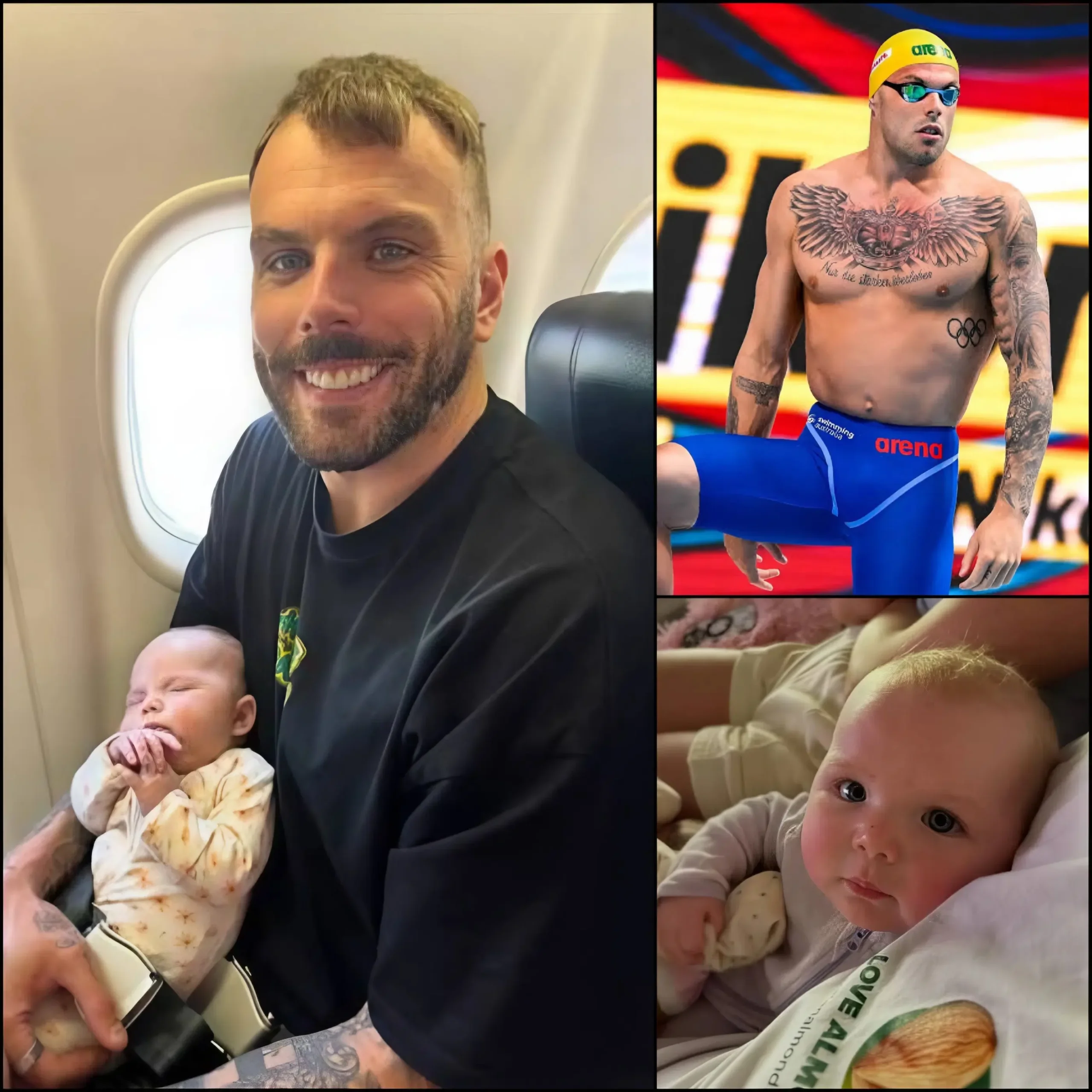 Cover Image for Kyle Chalmers shared a very meaningful moment in his career when he first participated in the Australian Swimming Trials 2026 with his daughter Astrid in the stands cheering him on.