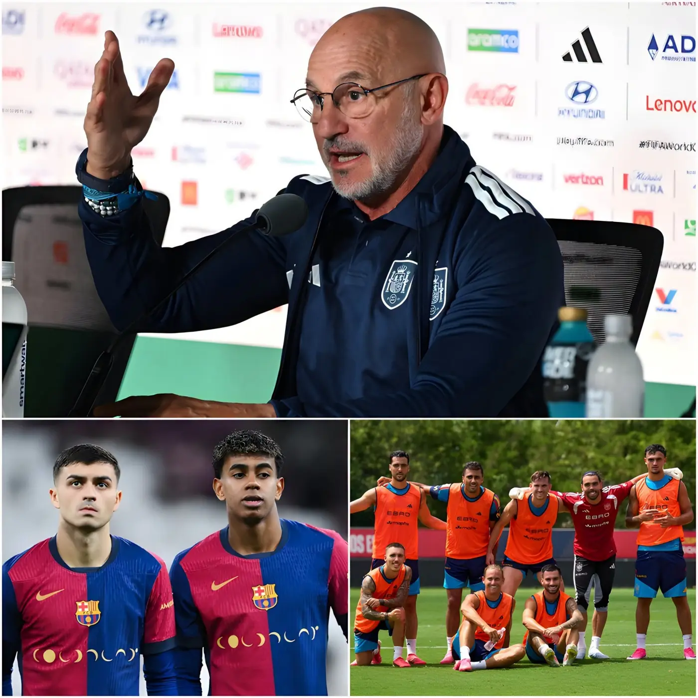 Cover Image for 🚨 ÚLTIMA HORA: El seleccionador Luis de la Fuente anunció la lista de los 11 TITULARES que saldrán de inicio en el próximo partido contra Austria. La gran sorpresa es que ni Lamine Yamal ni Rodri estarán en el once inicial, siendo reemplazados por dos jugadores realmente especiales.