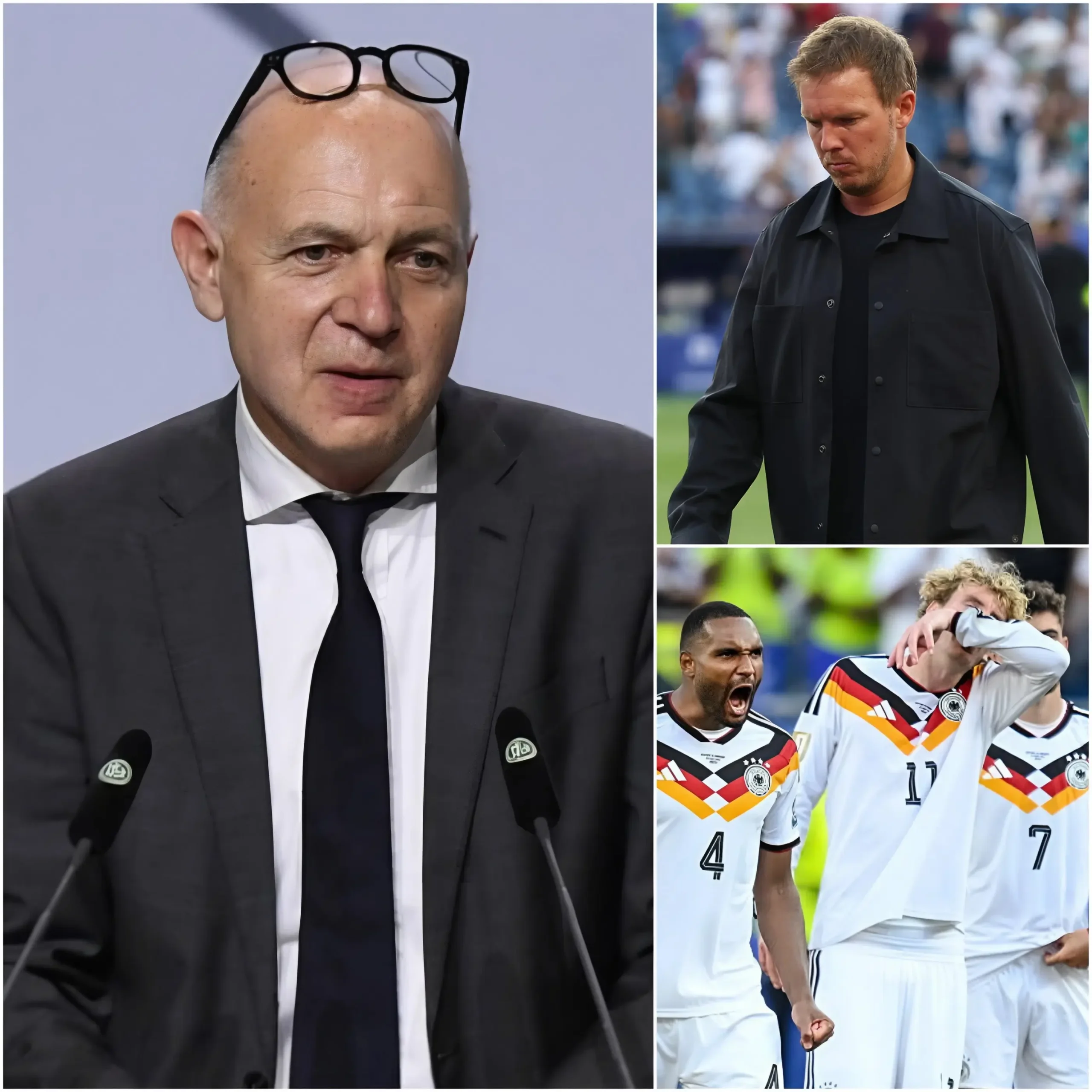 Cover Image for 🚨 EILMELDUNG: „WIR HABEN EINE ENTSCHEIDUNG GETROFFEN“ – vor 15 Minuten: DFB-Präsident Bernd Neuendorf hat nach den enttäuschenden Ergebnissen der letzten Jahre unter Nagelsmanns Leitung eine überraschende Entscheidung bezüglich der Zukunft von Bundestrainer Julian Nagelsmann getroffen. Schockierende Details folgen.
