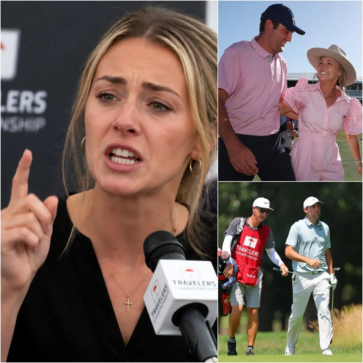 Cover Image for 💔 “PLEASE… DON’T JUDGE HIM.” Fighting back tears, Scottie Scheffler’s wife delivered an emotional message following his disappointing finish at the 2026 Travelers Championship, asking fans to remember that every athlete faces challenges beyond the spotlight. “He gave everything he had,” she said, urging compassion instead of criticism.