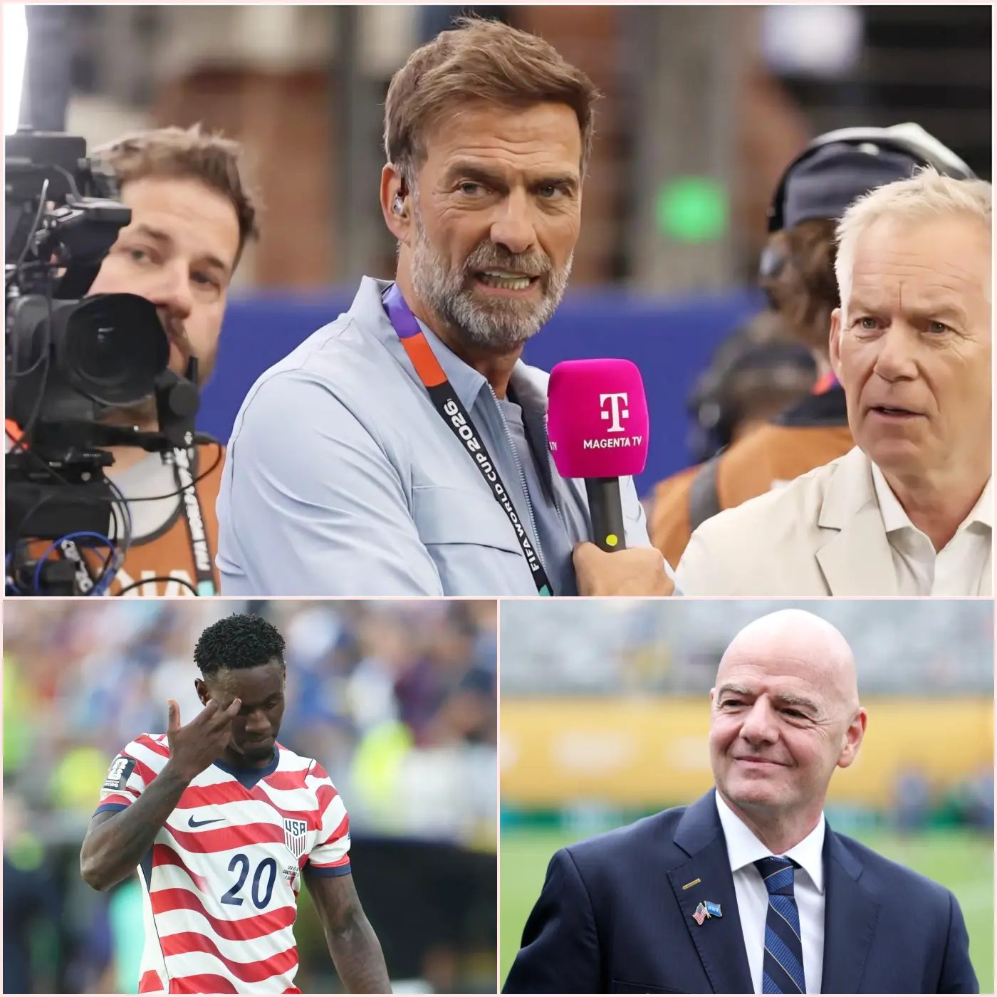 Cover Image for 🚨 EXPLOSION: „Wenn das wirklich stimmt, ist es völlig verrückt… Das ist unser Sport, nicht ihrer!“ – Jürgen Klopp soll wütend reagiert haben, nachdem FIFA-Präsident Infantino direkt eingegriffen und die Rote Karte gegen Balogun aufgehoben hat.