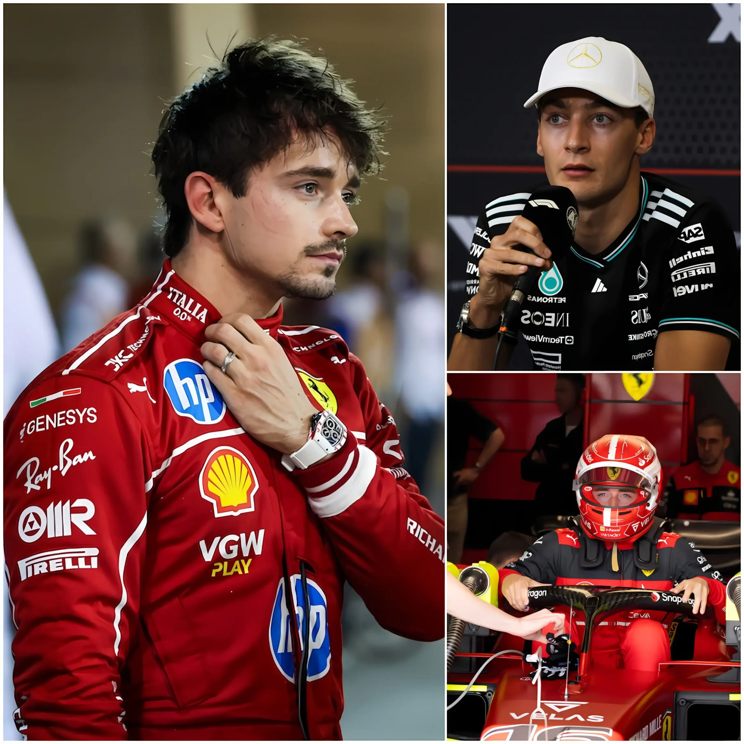 Cover Image for 🔥 ¡NOTICIA IMPACTANTE!: “¡CONDUCIÓ UN COCHE QUE VIOLÓ LAS REGLAS!” Según información filtrada, George Russell presentó una denuncia urgente ante la FIA tras sospechar que el coche de Charles Leclerc hacía trampa,
