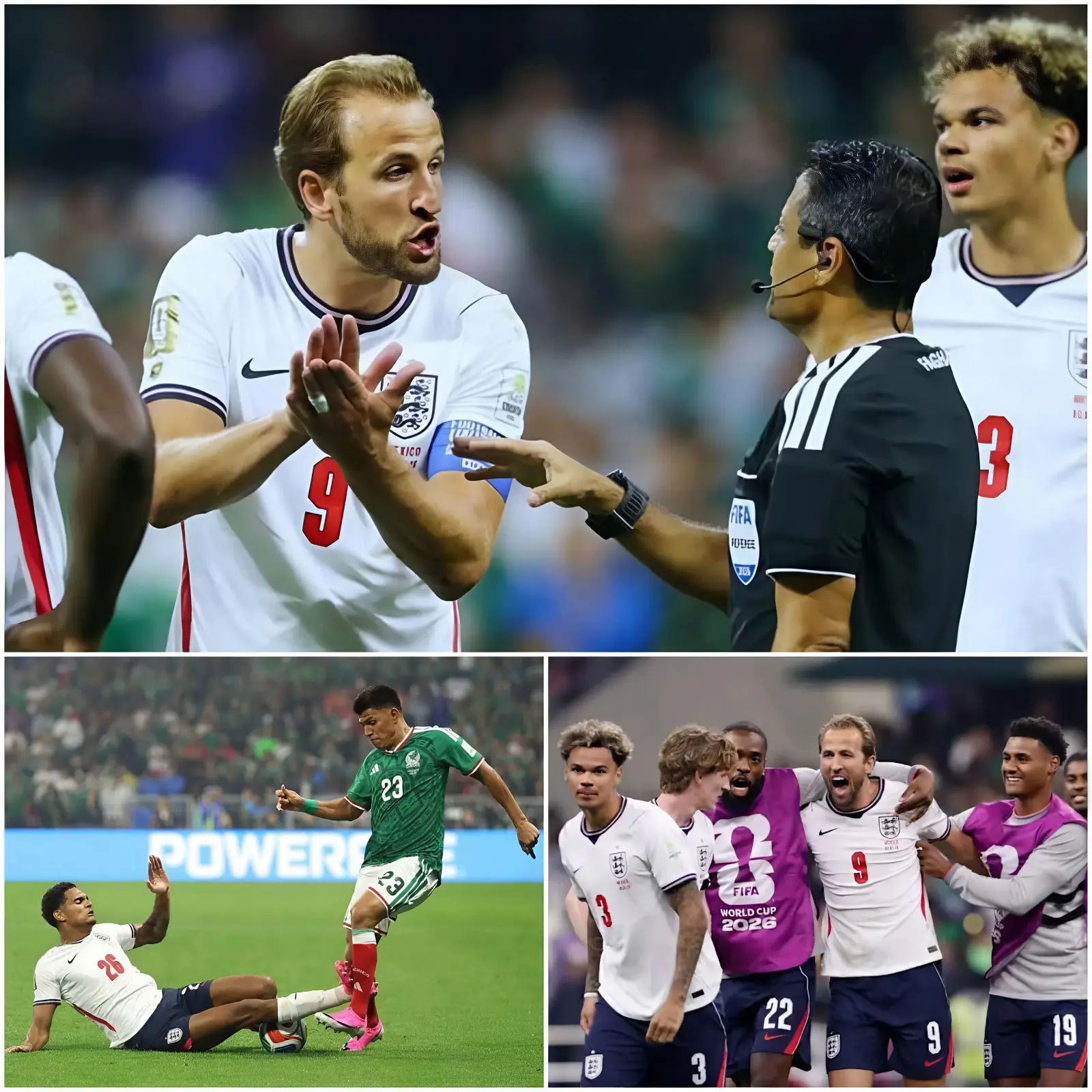 Cover Image for 🚨 BREAKING: The referees who officiated the England vs. Mexico match have been suspended pending an investigation after FIFA reportedly discovered that they overlooked …