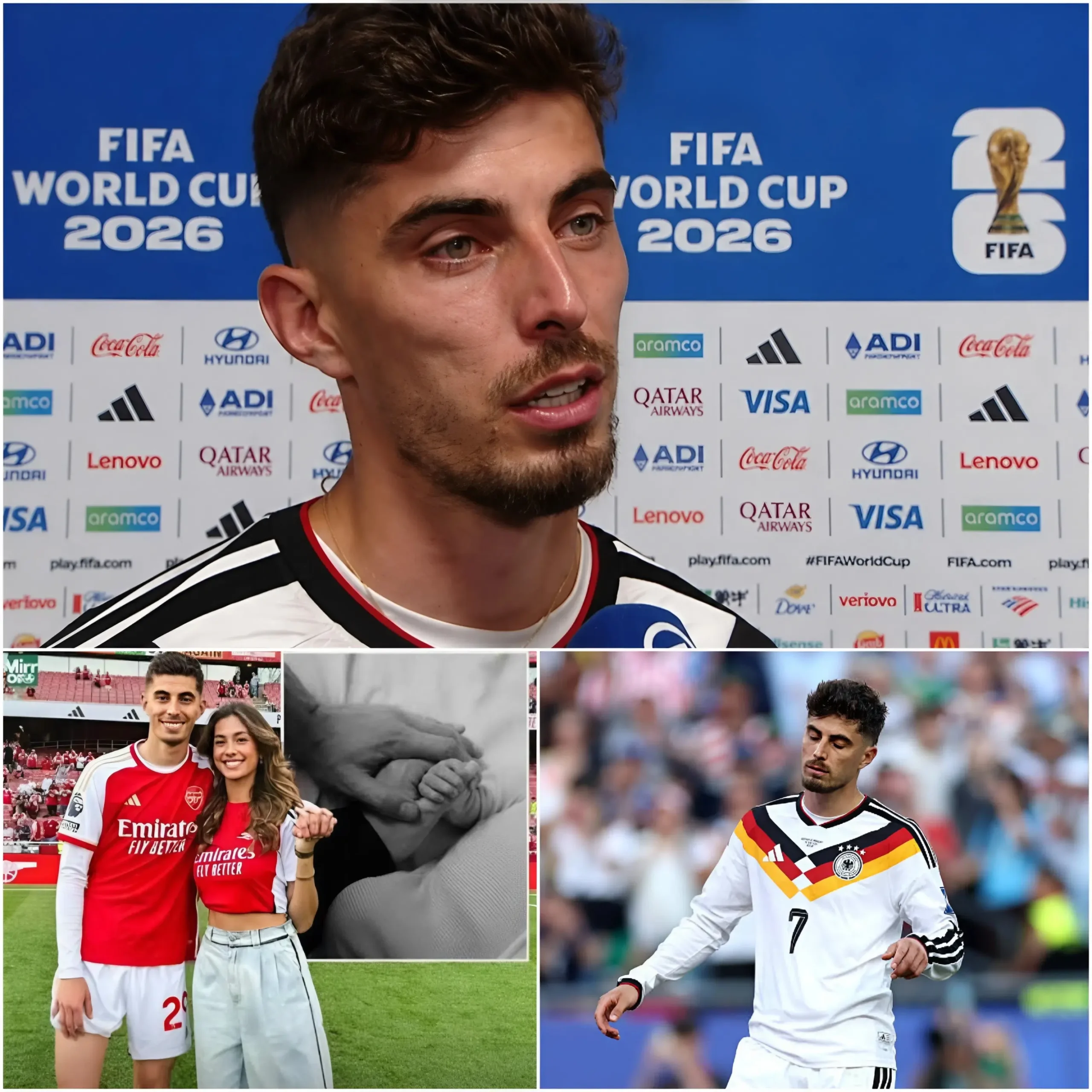 Cover Image for 🚨 EILMELDUNG VOR 30 MINUTEN: Kai Havertz erschien nach dem Spiel sichtlich mitgenommen und mit geröteten, geschwollenen Augen zur Pressekonferenz. Der deutsche Mittelfeldspieler brauchte fast zwei Minuten, um sich für den verschossenen Elfmeter zu entschuldigen.