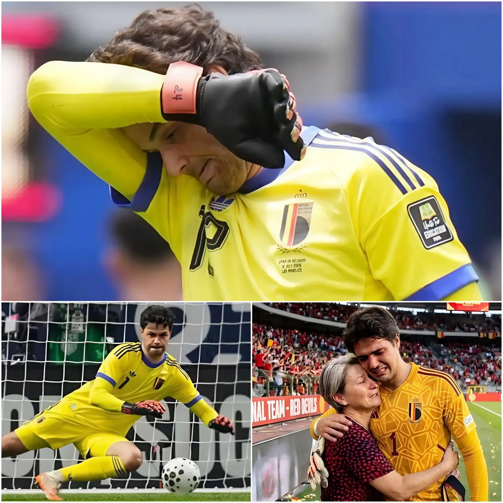 Cover Image for 💔 “MIJN ZOON HEEFT ZIJN BEST GEDAAN. HIJ IS PER SLOT VAN ZIJN 24 JAAR…” De verstikte woorden van de moeder van Senne Lammens ontroerden voetbalfans wereldwijd toen ze haar zoon verdedigde na zijn fout in de kwartfinalewedstrijd tussen België en Spanje.