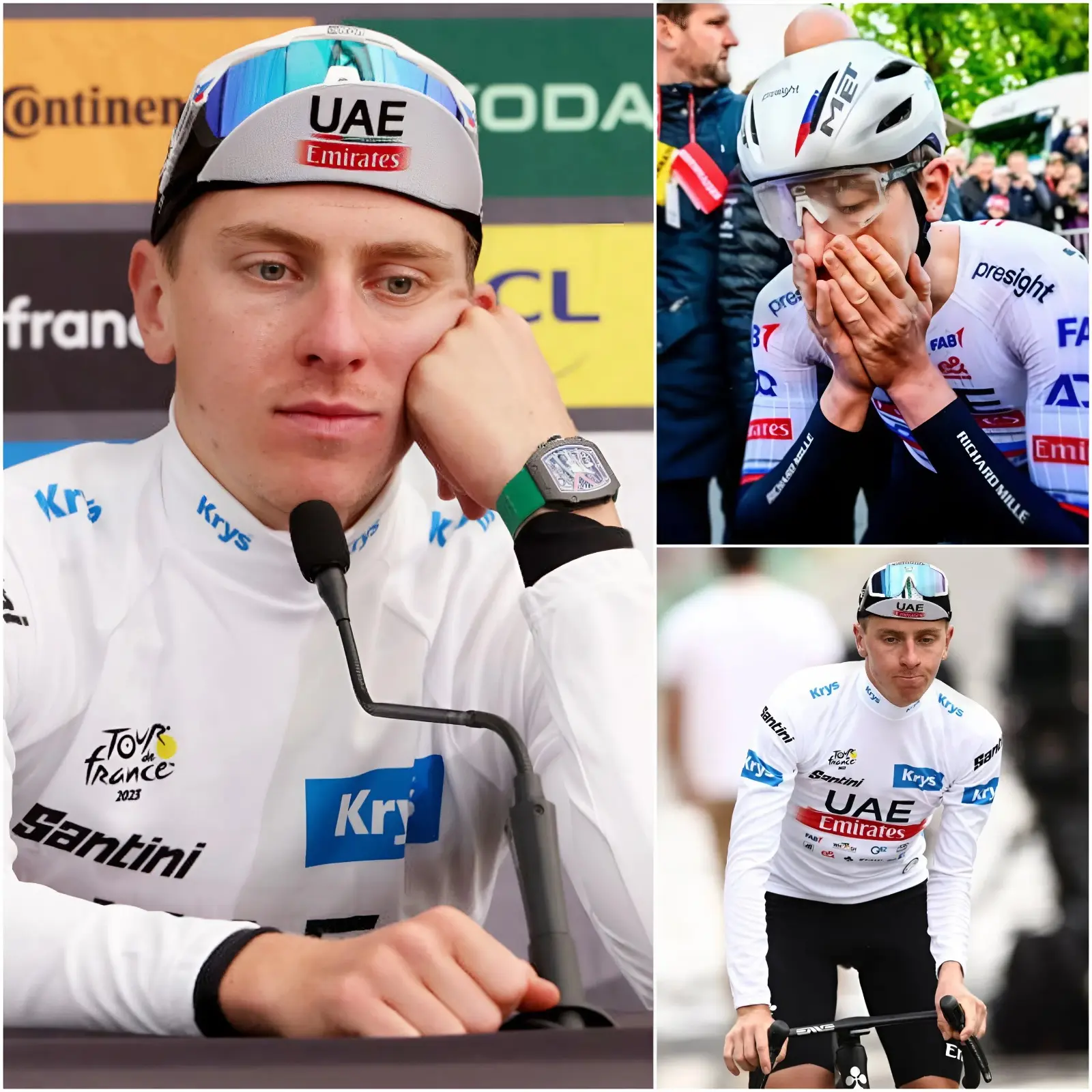 Cover Image for ” BREAKING NEWS IN DE TOUR DE FRANCE 2026: Na een slopende bergetappe kwam Tadej Pogačar met een emotionele verklaring. De Sloveense wielrenner barstte in tranen uit toen hij verklaarde dat hij…”
