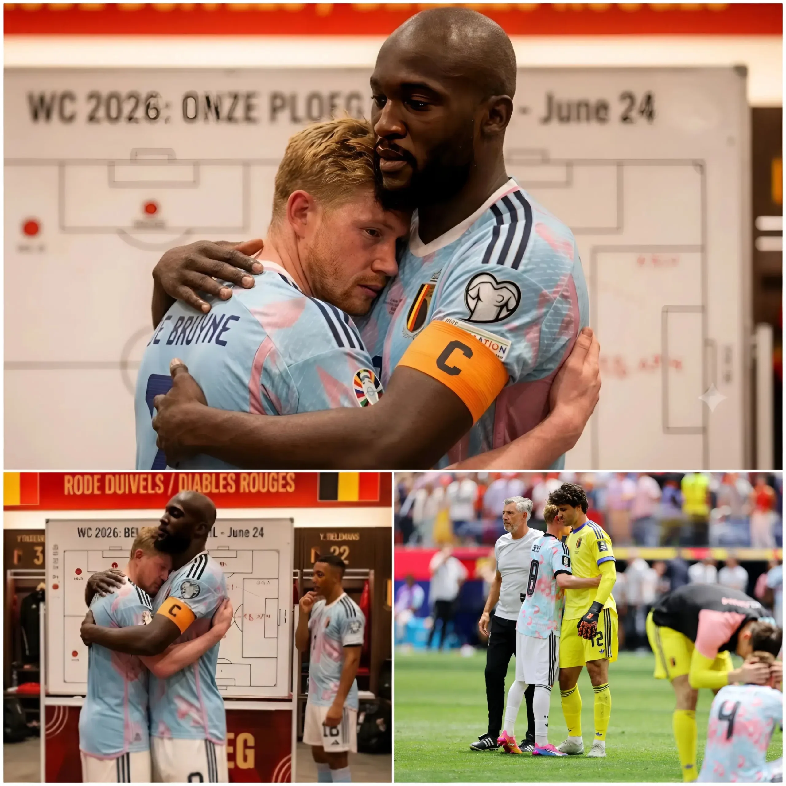 Cover Image for 🚨 Direct na het laatste fluitsignaal, waarmee de wedstrijd tegen Spanje ten einde kwam, viel er een bijna verstikkende stilte in de kleedkamer van het Belgische team. Kevin De Bruyne kon zijn emoties niet bedwingen en barstte in tranen uit.